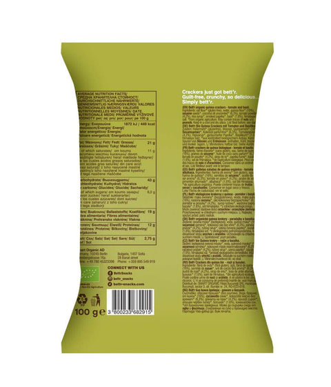 Crackers BIO cu quinoa, roșii și busuioc