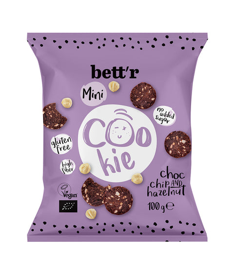 Mini biscuiți BIO cu chipsuri de ciocolată și alune de pădure