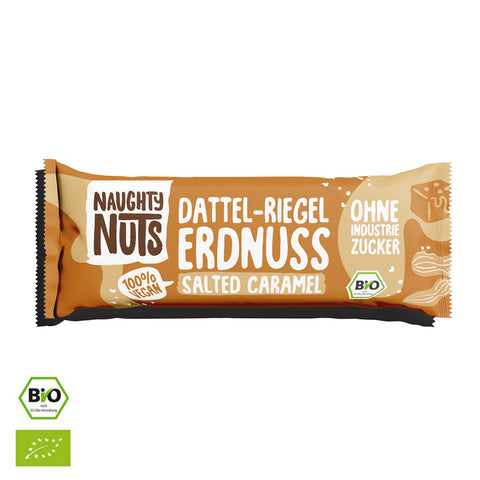 Baton BIO cu curmale, arahide și caramel sărat