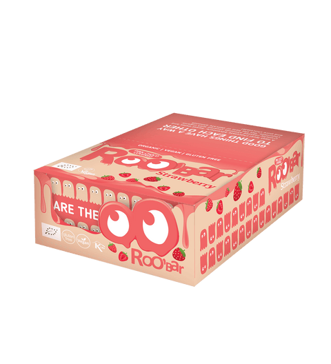 Baton BIO cu căpșuni și ciocolată roz – Roobar Vegan