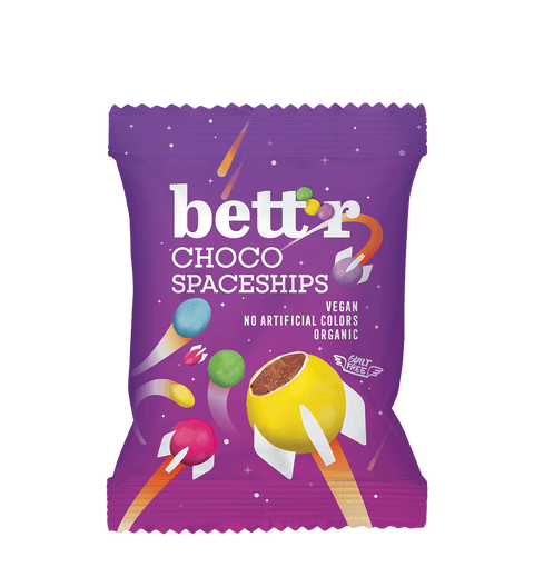 Bomboane Color Choco Spaceships Bio Vegan Bett'r