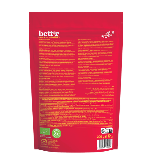 Dropsuri BIO de ciocolată roz – Bett’r Pink Choco Drops