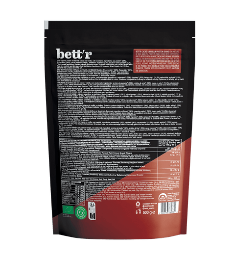 BIO Shake proteic cu cacao și vanilie – 100% vegetal