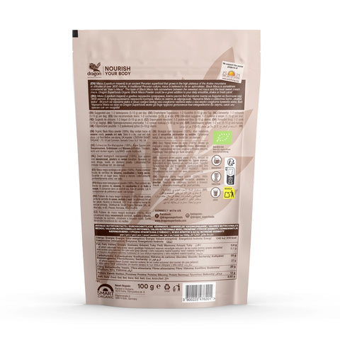 Pudră de maca neagră BIO, 100 g, Dragon Superfoods