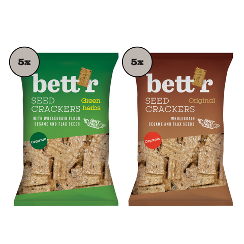 Cutie mixtă cu crackers integrali cu semințe BIO Bett’r