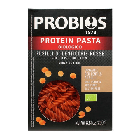 Paste organice proteice din linte roșie Fusilli, 250g, Probios