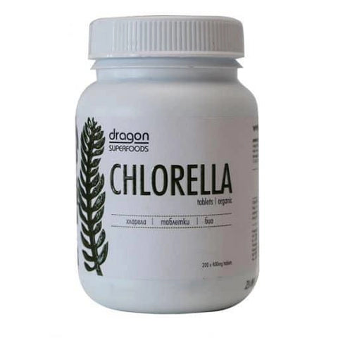 Tablete de Chlorella bio, 80g,  Dragon Superfoods 