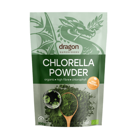 Pudră de Chlorella bio, 200g, Dragon Superfoods