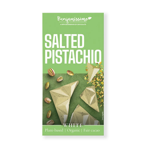 Bio Vegan Ciocolată cu fistic sărat, 60g | Benjamissimo