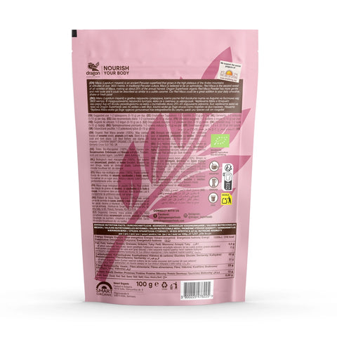 Pudră de maca roșie BIO, 100 g, Dragon Superfoods