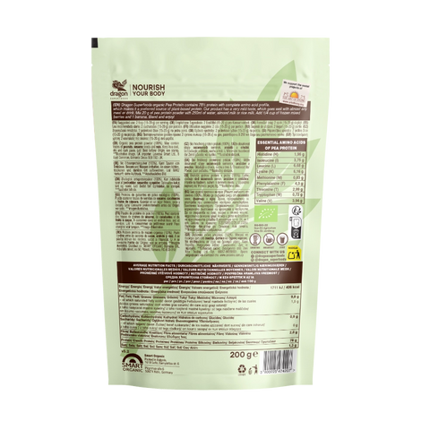 Proteină din mazăre BIO, 200 g, Dragon Superfoods