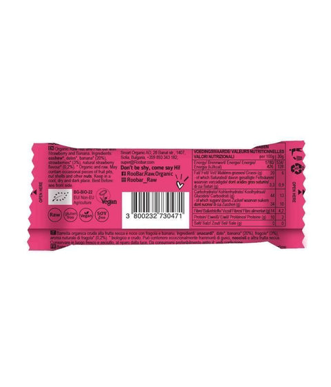 Baton BIO raw cu căpșuni și banane