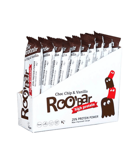 Baton BIO proteic cu chipsuri de ciocolată și vanilie