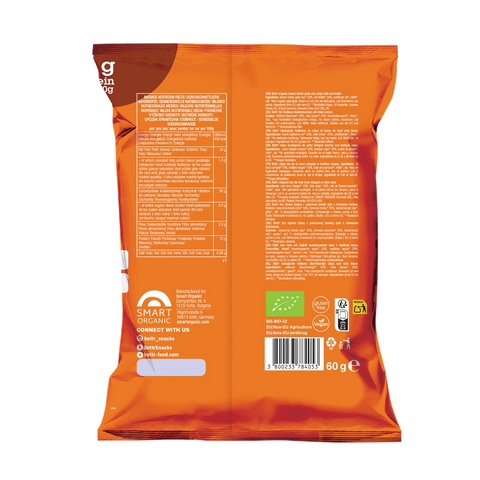 Chipsuri BIO din orez cu linte roșie, 60 g, Bett’r