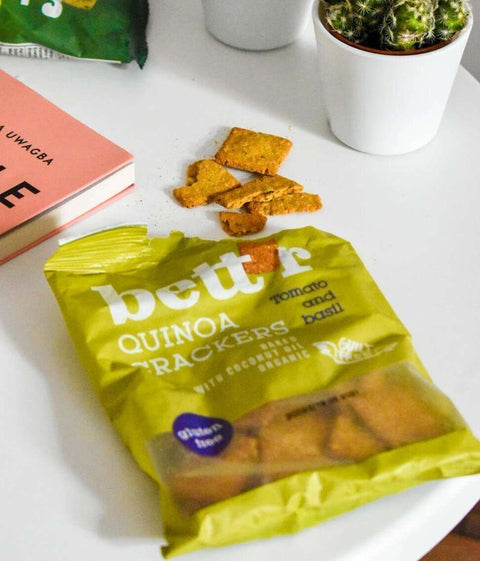 Crackers BIO cu quinoa, roșii și busuioc 