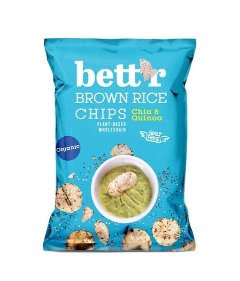 Chipsuri de orez brun bio cu chia și quinoa