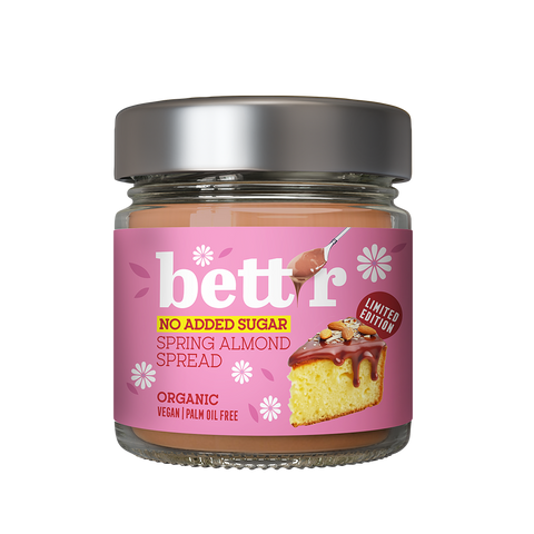 Cremă BIO tartinabilă cu migdale și lămâie, fără zahăr adăugat, 250 g, Bett’r