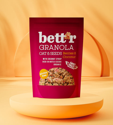 Granola BIO cu fructe de pădure și cocos 