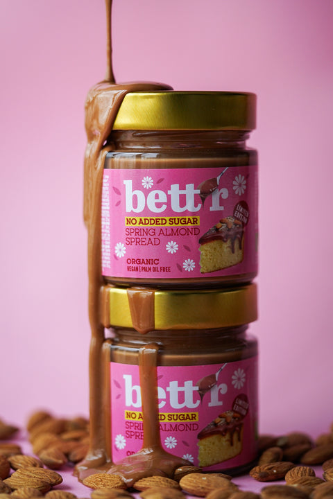 Cremă BIO tartinabilă cu migdale și lămâie, fără zahăr adăugat, 250 g, Bett’r