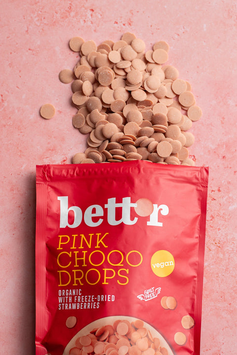 Dropsuri BIO de ciocolată roz – Bett’r Pink Choco Drops