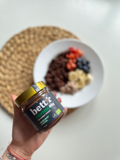 Cremă proteică BIO de alune și cacao – fără zahăr adăugat