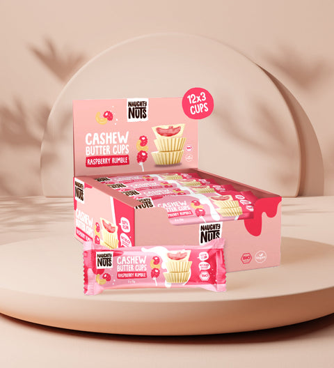 Bomboane BIO cu cremă de caju și zmeură – Raspberry Rumble