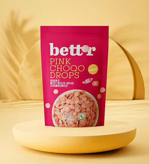 Dropsuri BIO de ciocolată roz – Bett’r Pink Choco Drops