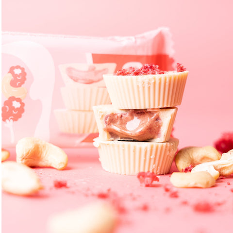 Bomboane BIO cu cremă de caju și zmeură – Raspberry Rumble