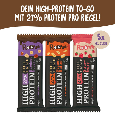 Baton proteic BIO cu ciocolată Roobar – Pachet de 15 bucăți