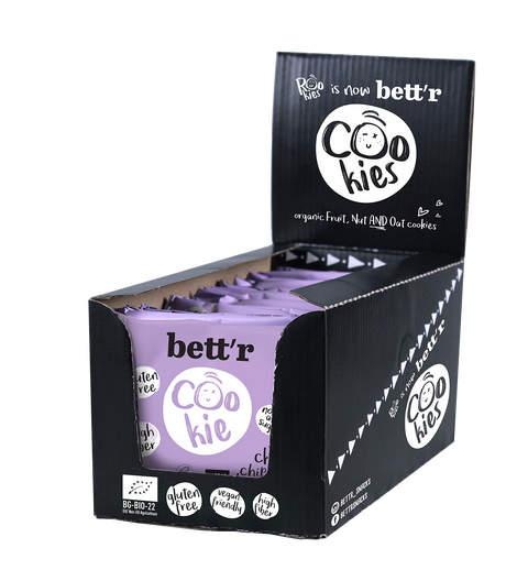 Biscuit BIO cu chipsuri de ciocolată și alune de pădure