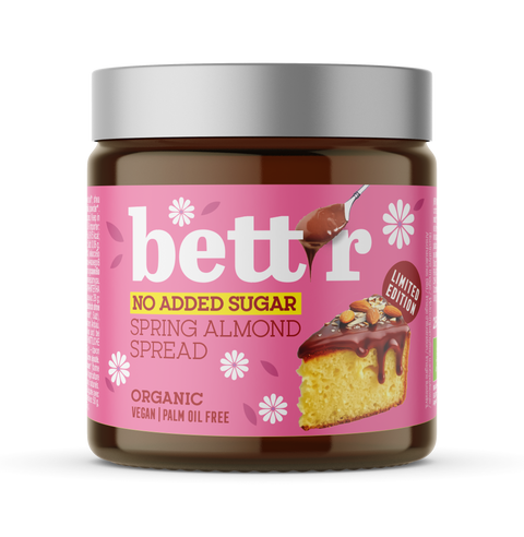Cremă BIO tartinabilă cu migdale și lămâie, fără zahăr adăugat, 250 g, Bett’r