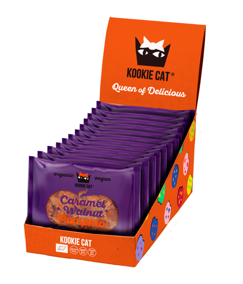 Biscuit BIO de toamnă cu dovleac și nuci caramelizate – Kookie Cat