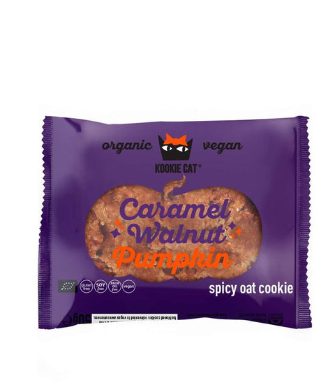 Biscuit BIO de toamnă cu dovleac și nuci caramelizate – Kookie Cat