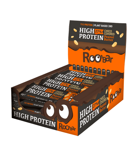 Baton proteic BIO cu ciocolată și arahide - 27% proteine