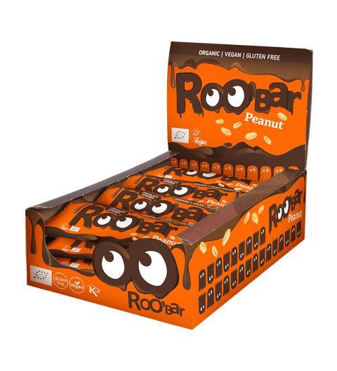 Baton BIO cu arahide și ciocolată – Roobar