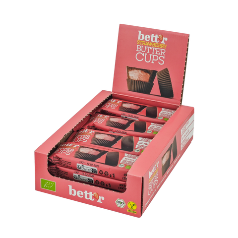 Bomboane BIO cu cremă de căpșuni și unt de nuci
