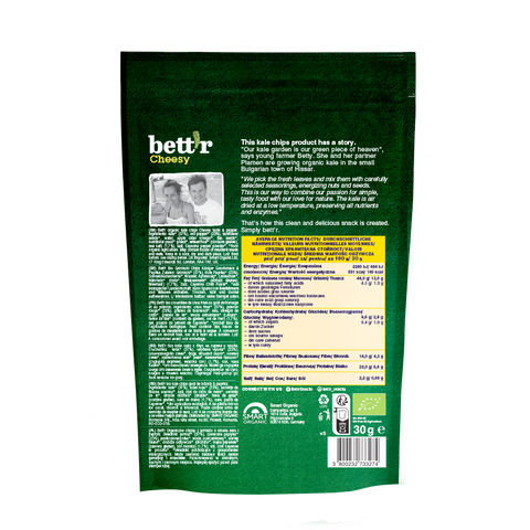 Chips BIO de kale cu aromă de brânză