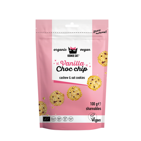 Mini biscuiți BIO cu vanilie și fulgi de ciocolată – Kookie Cat Shareables