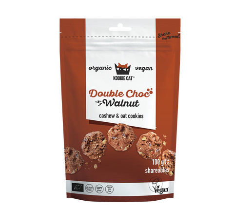 Mini biscuiți BIO Double Choc & Nuci