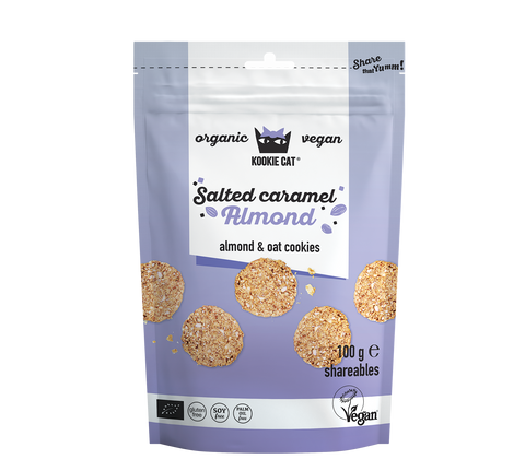 Mini biscuiți BIO cu caramel sărat și migdale crocante