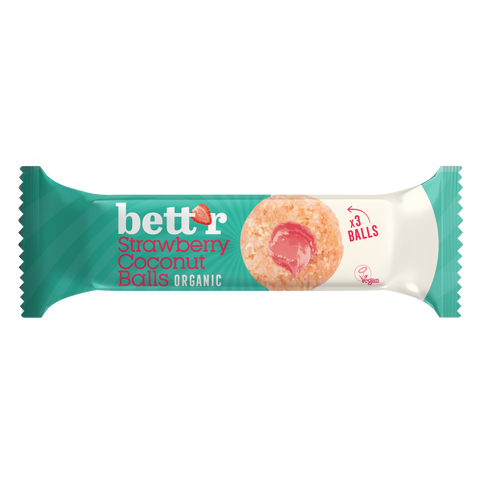 Biluțe BIO cu umplutură de cocos și căpșuni 