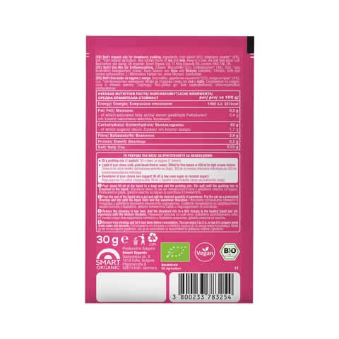 Mix bio pentru budincă cu căpșuni Bett’r, plic 30 g